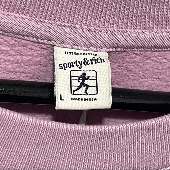 Sporty & Rich x Lily's Sweets "Tasty & Rich" Sweater (Color Lilac) Size Large - Picture 6 of 8